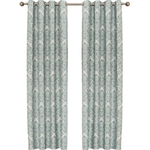 Christine Woven Damask Blackout Grommet Single Curtain Panel