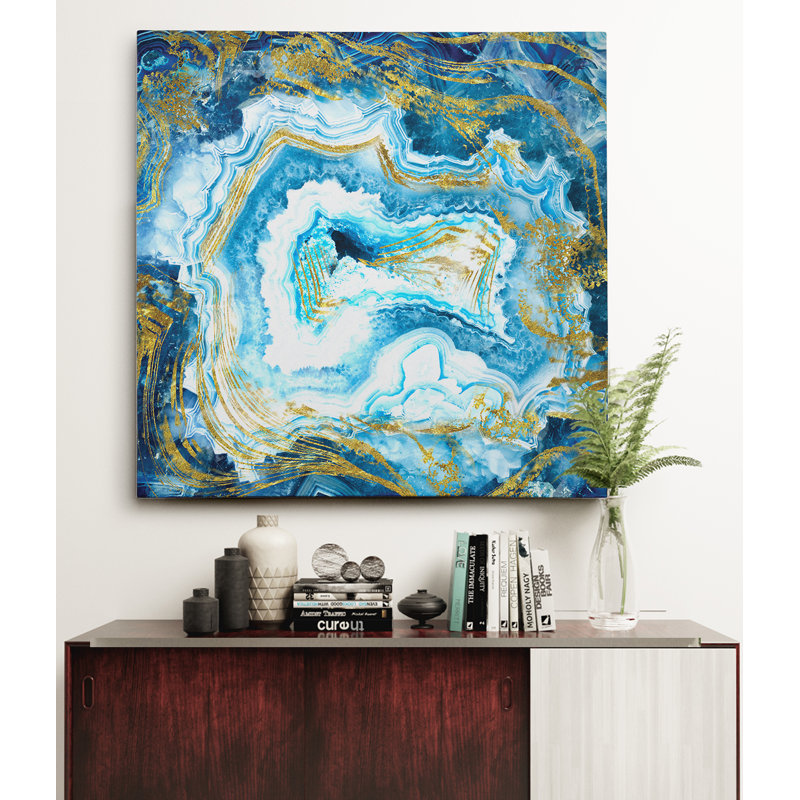 Mercer41 Touch Of Gold Agate Ii Oil Painting Print On Wrapped