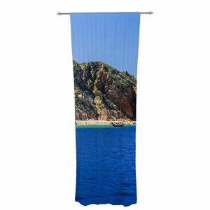 Nick Nareshni Stone Hills Coastline Photography Graphic Print Sheer Rod Pocket Curtain Panels (Set of 2)