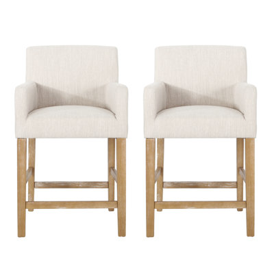 (only 1 chair ) Alighiero Solid Wood 26" Counter Stool