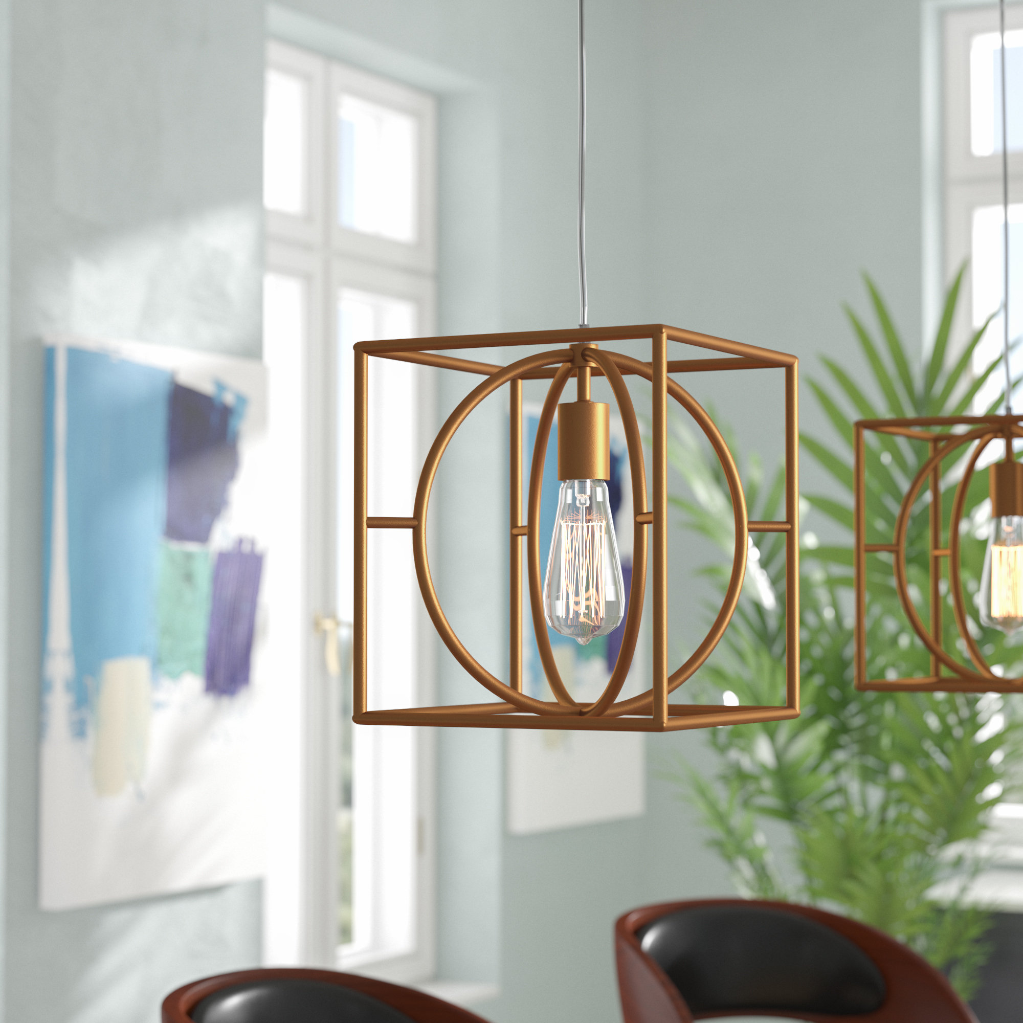 Mercury Row Condrey 1 Light Single Square Rectangle Pendant Reviews Wayfair Ca