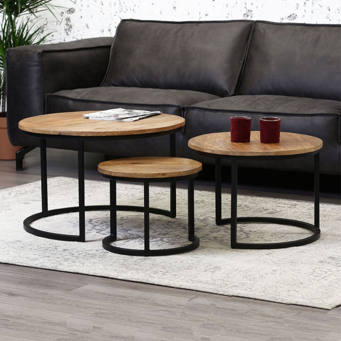 3-tlg. Couchtisch-Set MUSTAFA - Williston Forge