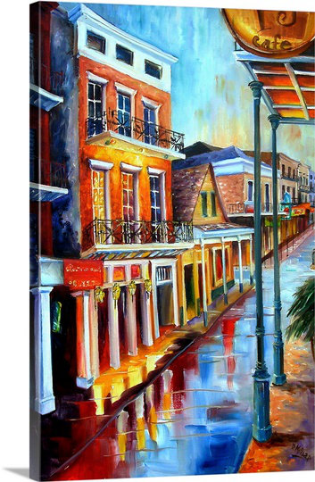 Canvas On Demand Rain Up On Bourbon Street By Diane Millsap