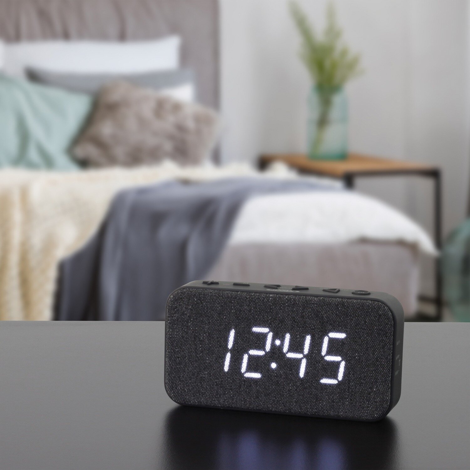 Jensen Modern Contemporary Digital Electric Alarm Tabletop Clock In Black Wayfair