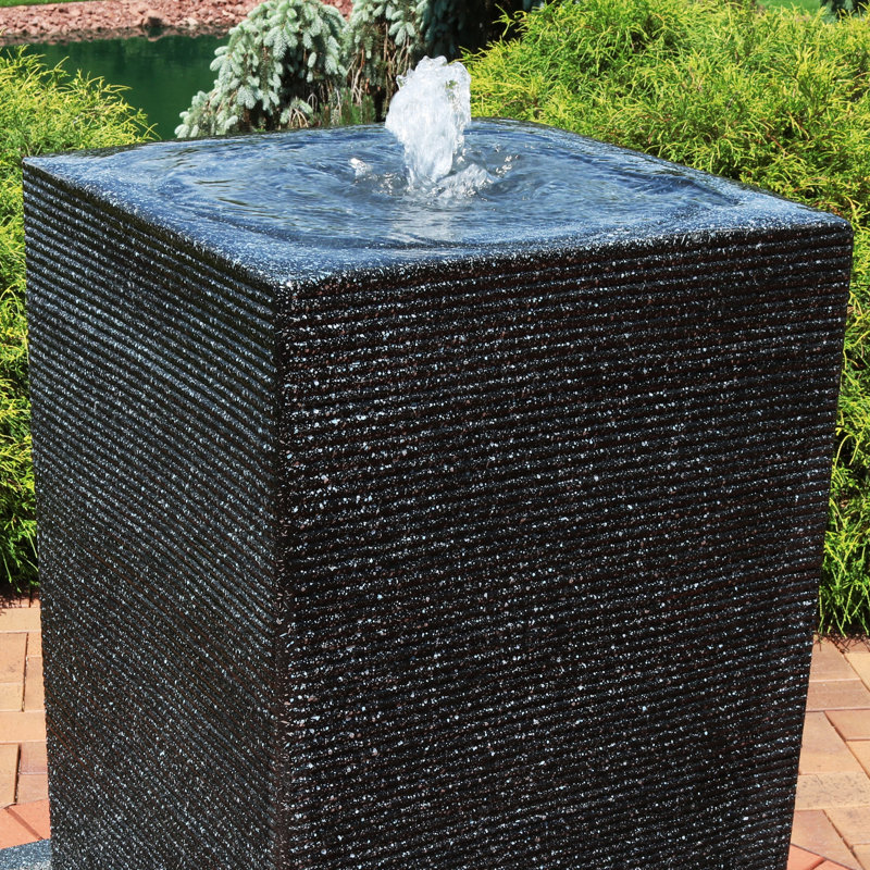 Orren Ellis Skaggs Resin Pillar Outdoor Water Fountain With Led Skaggs Resin Pillar Outdoor Water Fountain With Led Light