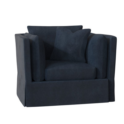 Alena 48 Wide Slipcovered Armchair Wayfair Custom Upholstery Body Fabric Tina Indigo