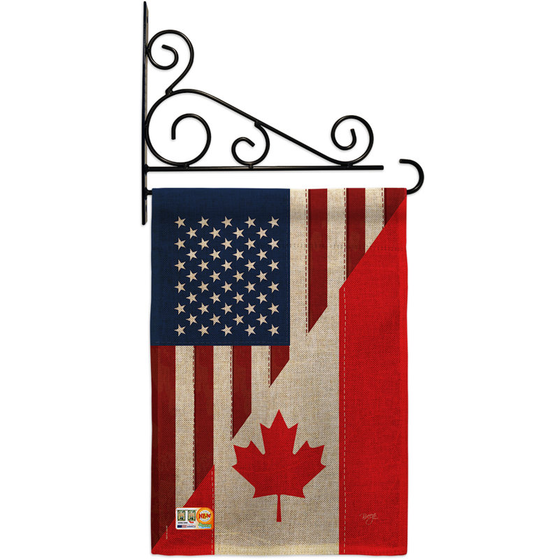 Patriotic Welcome Friends Stars And Stripes Yard Garden Flag 2 Sided 12 X 18