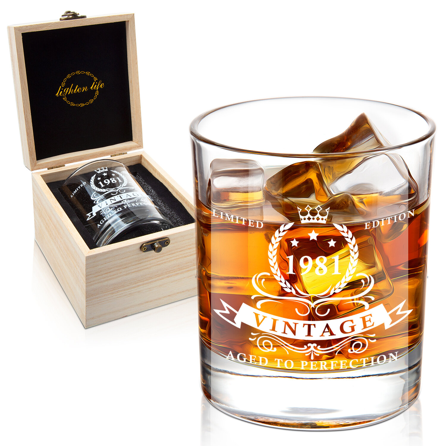Fun Whisky Drinking Tumbler Funny 40th Birthday Whiskey Rocks Glass Gifts for Men & Women Turning 40 39ish