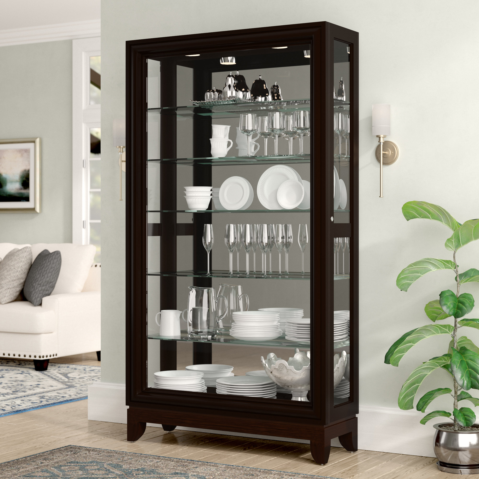 Darby Home Co Nancy Lighted Curio Cabinet Reviews Wayfair