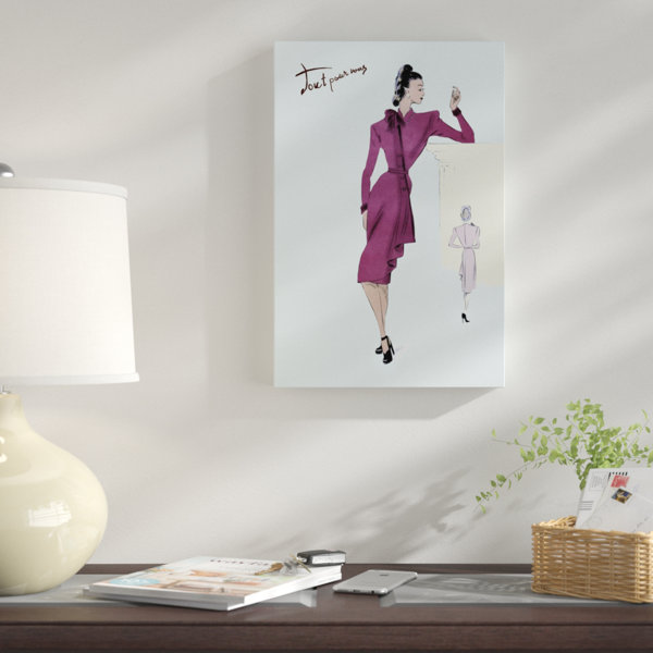 East Urban Home Flap Over Button Dress 1947 Graphic Art Print On Wrapped Canvas Wayfair