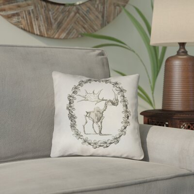 Brie Vintage Elk Skeleton Double Sided Print Throw Pillow Bungalow Rose Size: 18