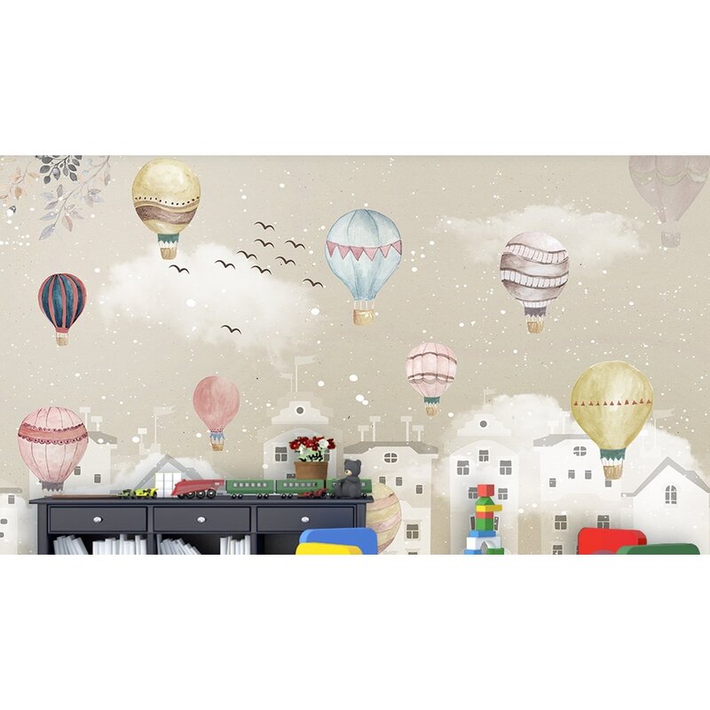GK Wall Design Little Hot Air Balloon Winter Landscape TEXTILE ...