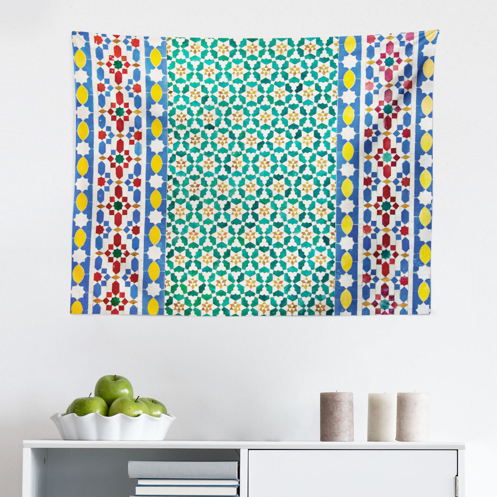 Moroccan Tapestry, Colorful Moroccan Mosaic Wall Middle