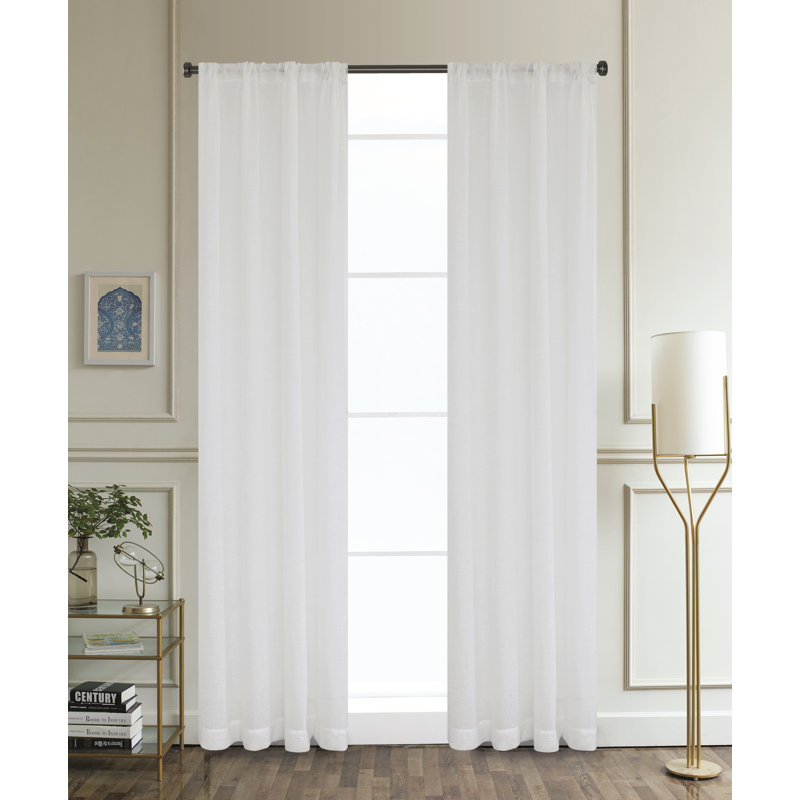 Lyndale Decor Berkley Solid Color Sheer Rod Pocket Single Curtain Panel