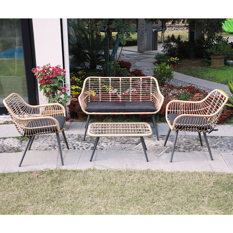 Bay Isle Home Andresen Wicker Rattan 4 Person Seating Group With Cushions Reviews Wayfair Bay Isle Home Andresen Wicker Rattan 4 Person Seating Group With Cushions Reviews Wayfair