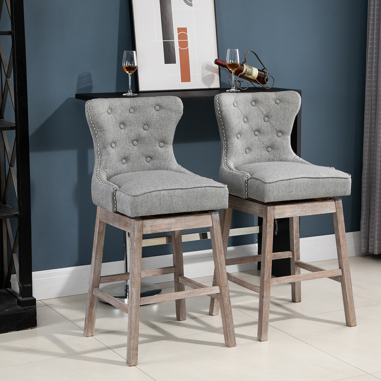 One Allium Way® Hernandes Swivel 30.1'' Bar Stool & Reviews | Wayfair