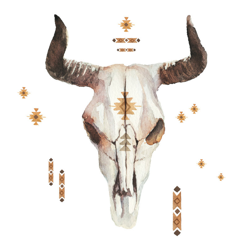 Union Rustic Cow Skull Southwestern Peel And Stick Giant Wall Decal Wayfair