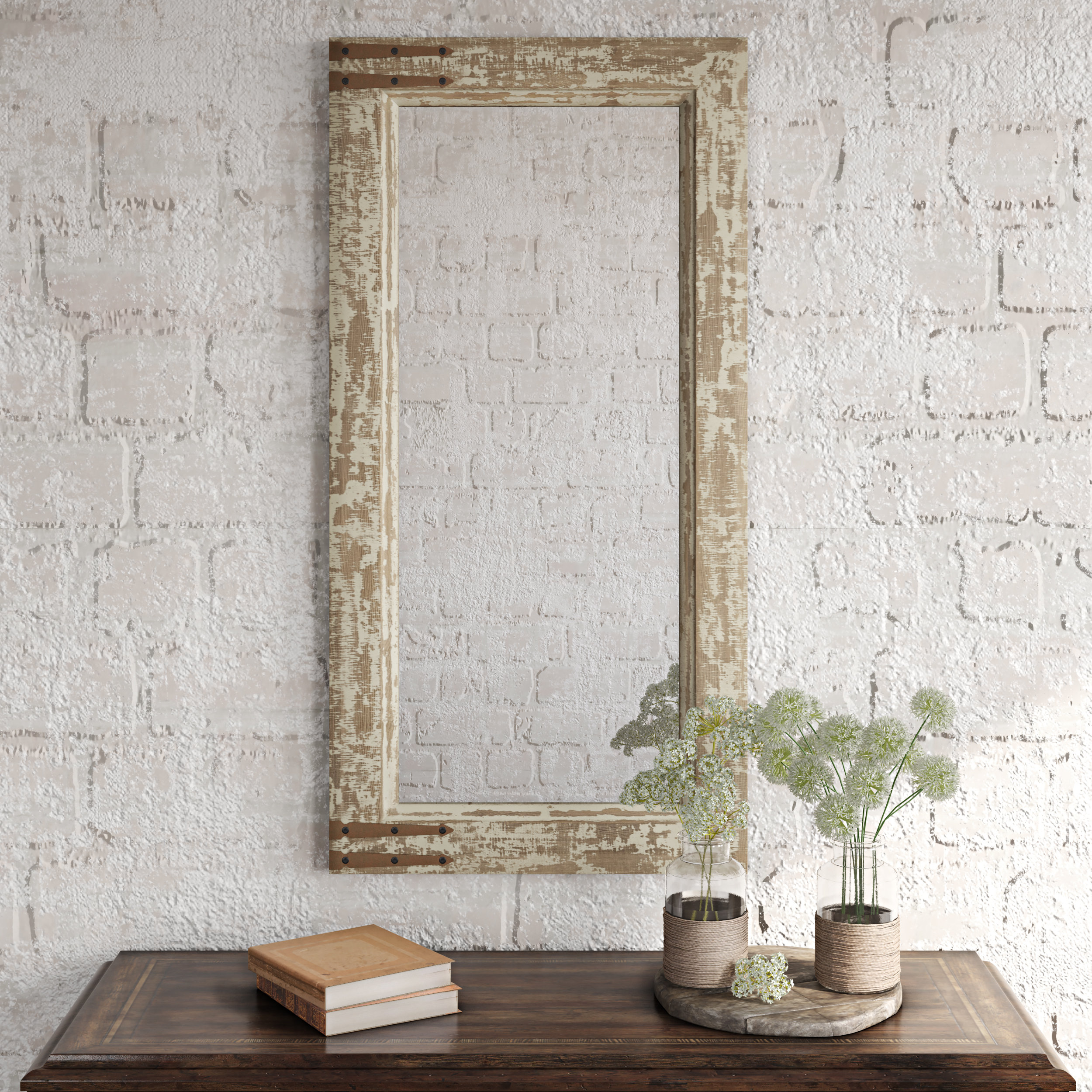 Gracie Oaks Nowell Cottage Distressed Accent Mirror Wayfair
