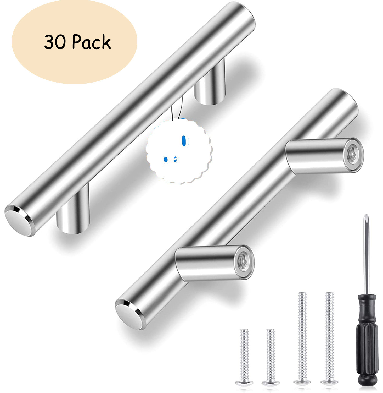 Louren Zoom LLC Beautiful And Practical 30 Pack 5 Inch Handles, 3 Inch Hole Centre