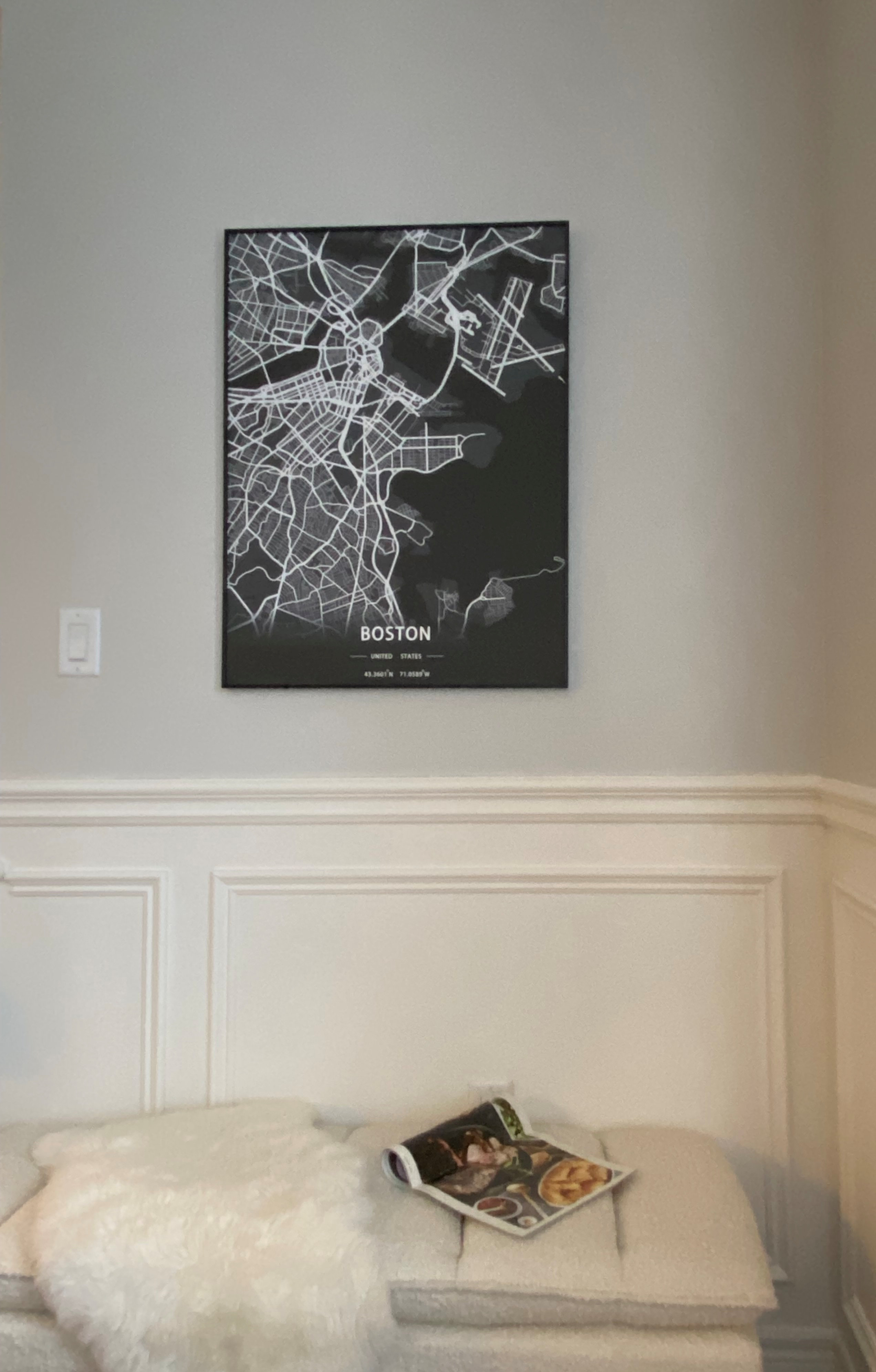 Williston Forge Boston City Map - Single Picture Frame Graphic Art ...