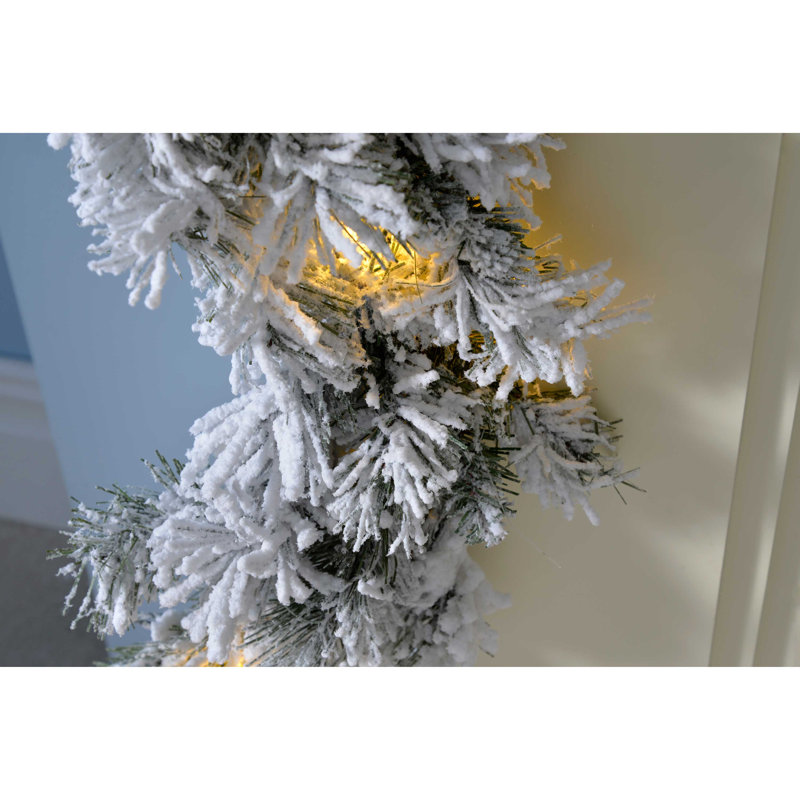 The Seasonal Aisle Pre Lit Led Snow Flocked Spruce Garland Reviews Pre Lit Led Snow Flocked Spruce Garland