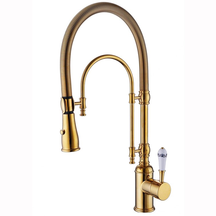 ランキング2021 Swivel Degree 360 Brass Gold Brushed HANEBATH Hot Faucet Sink  Kitchen Handle Single Mixer Cold キッチン蛇口、水栓 - creativearts.codesphere.co.za