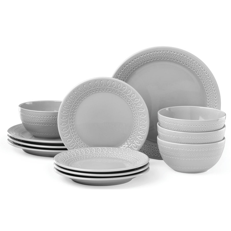 Kate Spade New York Willow Drive 12 Piece Dinnerware Set Service