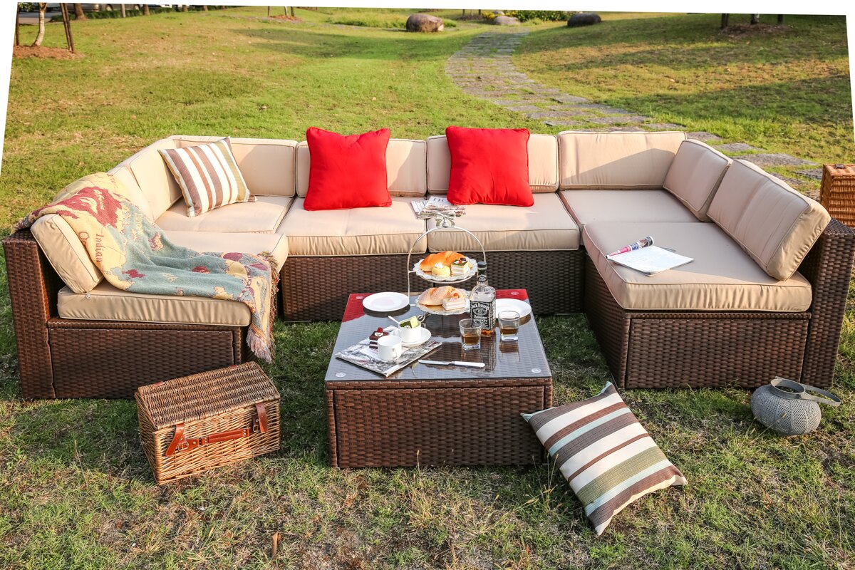 Swick Patio Sectional with Cushions