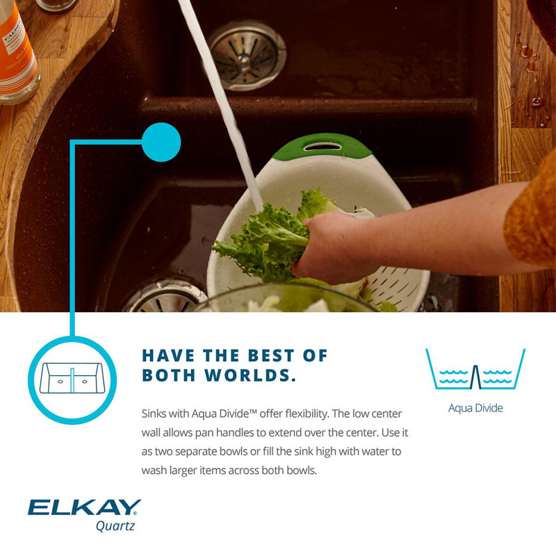 Elkay Quartz Classic 33 L X 19 W Double Basin Undermount Kitchen