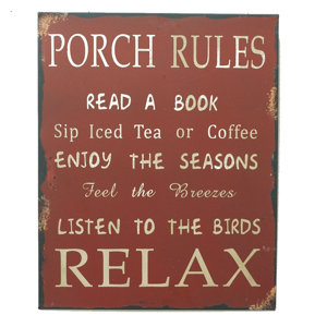 'Porch Rules' Metal Wall Du00e9cor