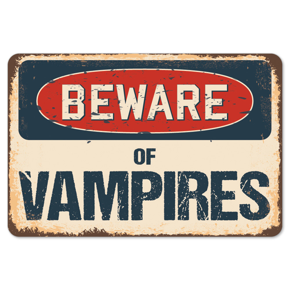 Beware Of Vampires Rustic Sign SignMission Classic Rust Wall Plaque Decoration 