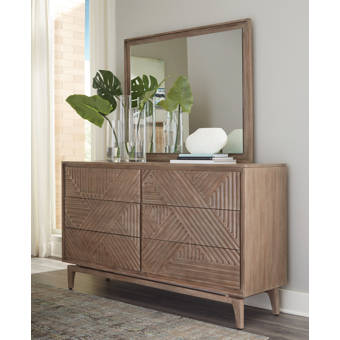 Loon Peak Layfield 8 Drawer Double Dresser With Mirror Wayfair