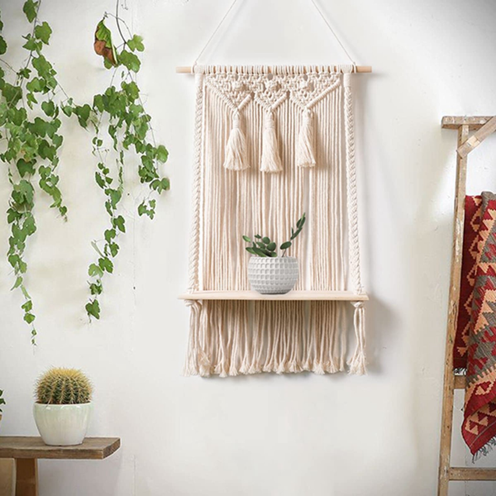 Macrame wall hanging shelf/Macrame Boho decor/House warming gift 