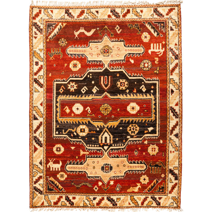 Isabelline One Of A Kind Dex Hand Knotted 6 7 X 8 9 Wool Orange
