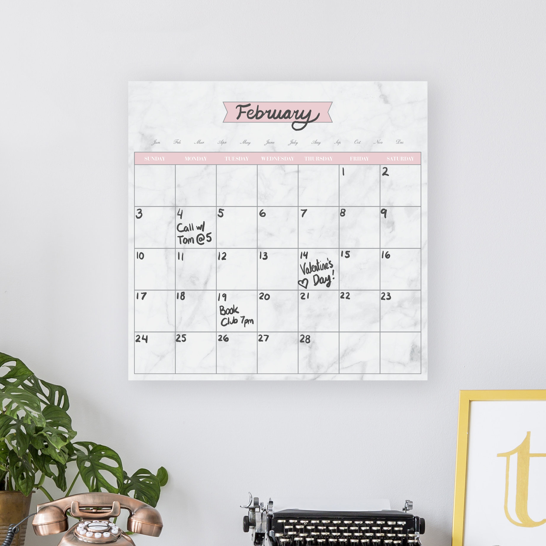 Office Products Combination Magnetic Whiteboard Calendar Corkboard 