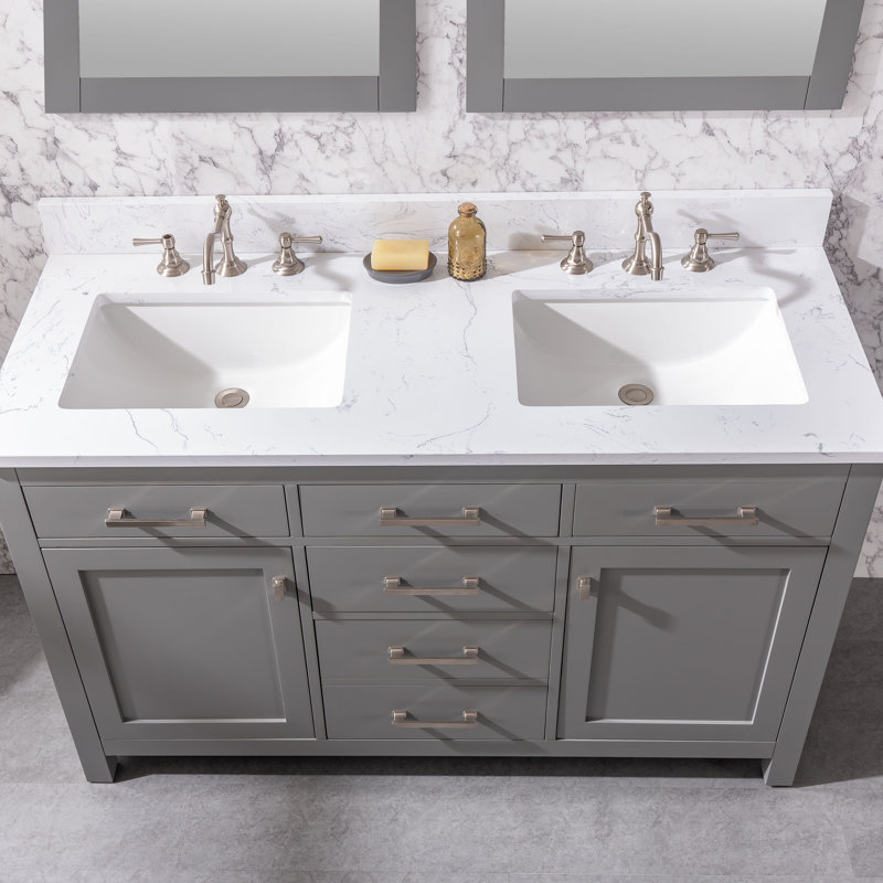 Mercury Row® Atencio 54" Double Bathroom Vanity Set & Reviews  Wayfair.ca