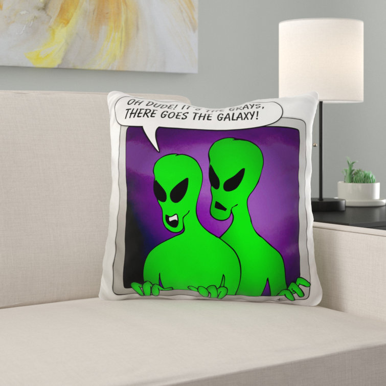 alien throw pillow