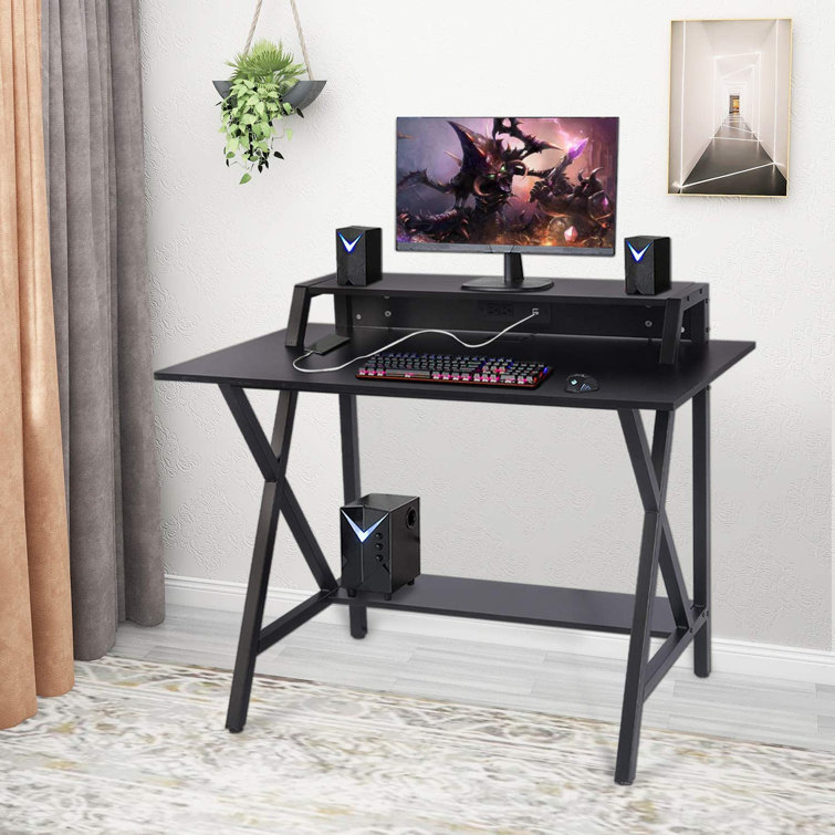 Inbox Zero Ergonomic Gaming Desk 42" W X 24" D Computer Desk,Gaming