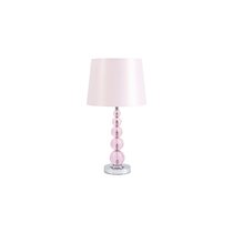 White Scalloped Style Lighting 23" Tall Metal Base Lamp Pink Rose Table Light 