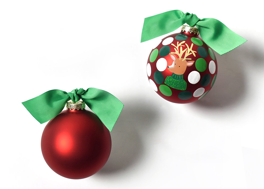 Coton Colors Jingle Reindeer Glass Ball Ornament Wayfair