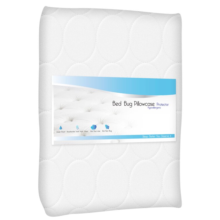 Bed Bug & Dust Mite Bacteria Set of 2 Cotton Terry Pillow Protector Waterproof