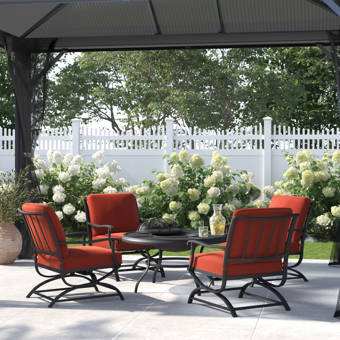 Latitude Run Madera 5 Piece Rattan Multiple Chairs Seating Group With Cushions Wayfair