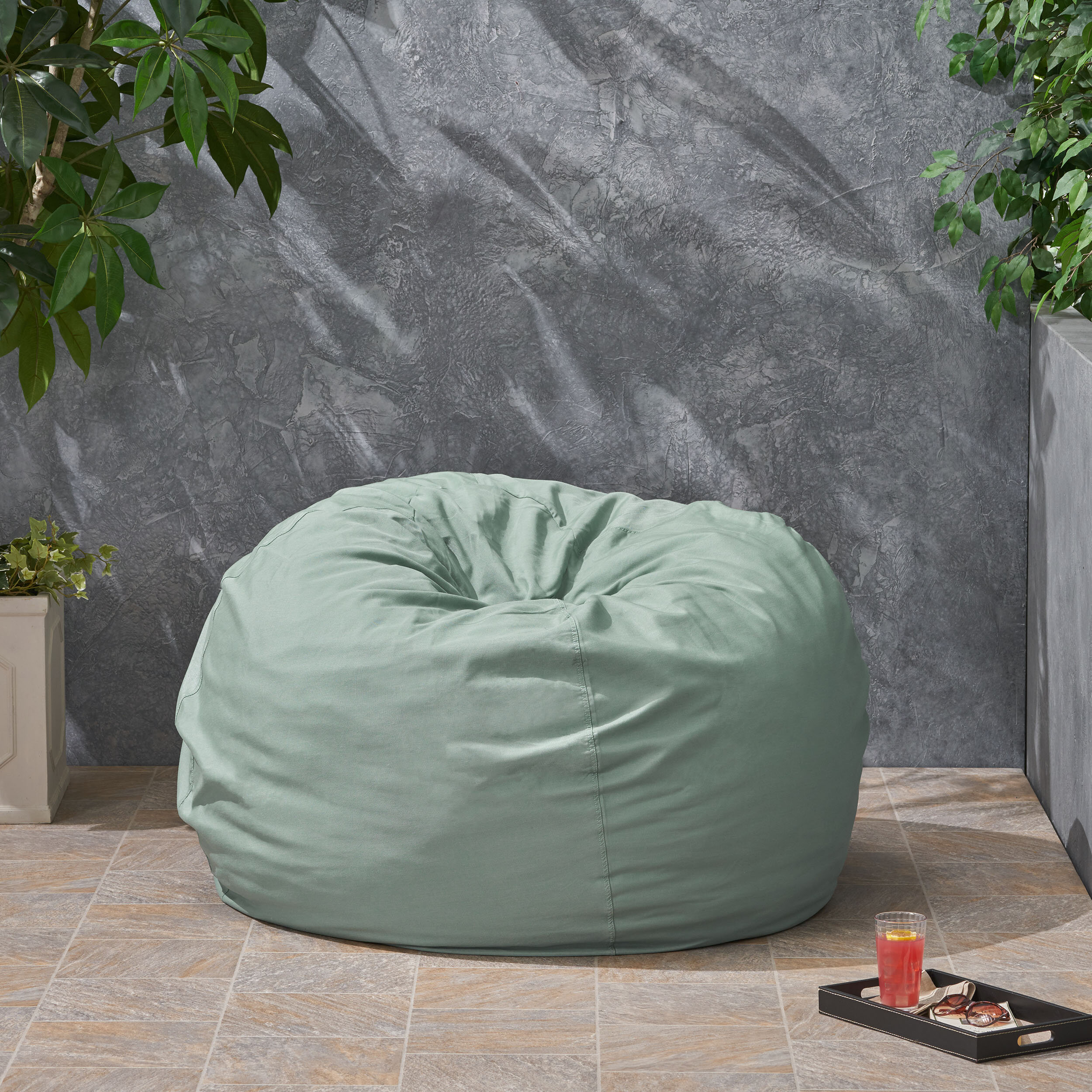 sage green bean bag