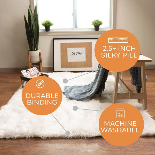 Range of sizes Genuine Sheepskin Real Thick Black Shaggy Sheepskin Rug