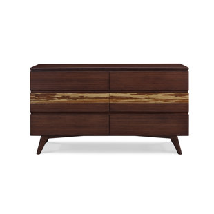 Modern Contemporary Bamboo Rattan Dressers Allmodern Azara 6 Drawer Double Dresser