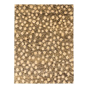 L'Oeuf Contemporary Hand Knotted Wool Gray/Yellow Area Rug