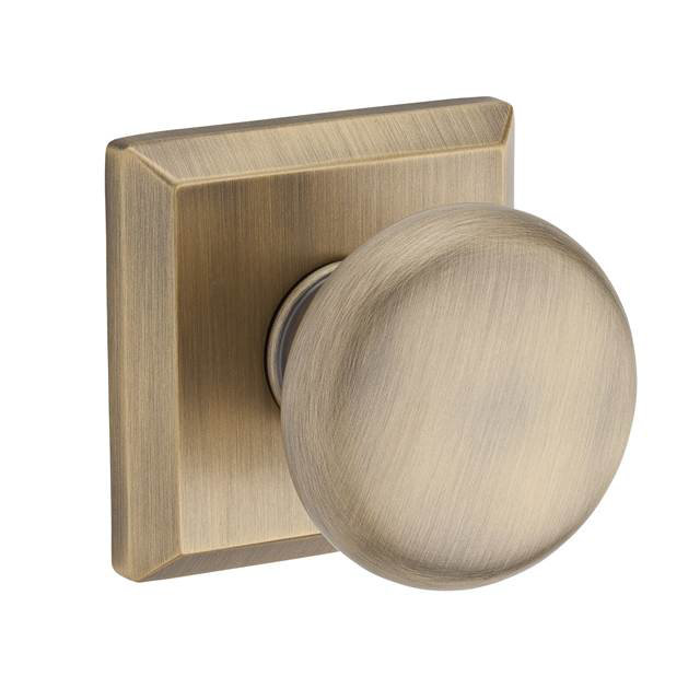 Baldwin Round Double Dummy Door Knob With Traditional Square Rose