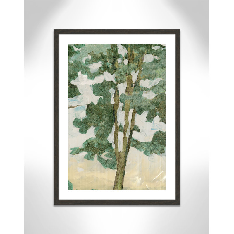 Winston Porter Green Tree Line Ii Framed Acrylic Painting Print