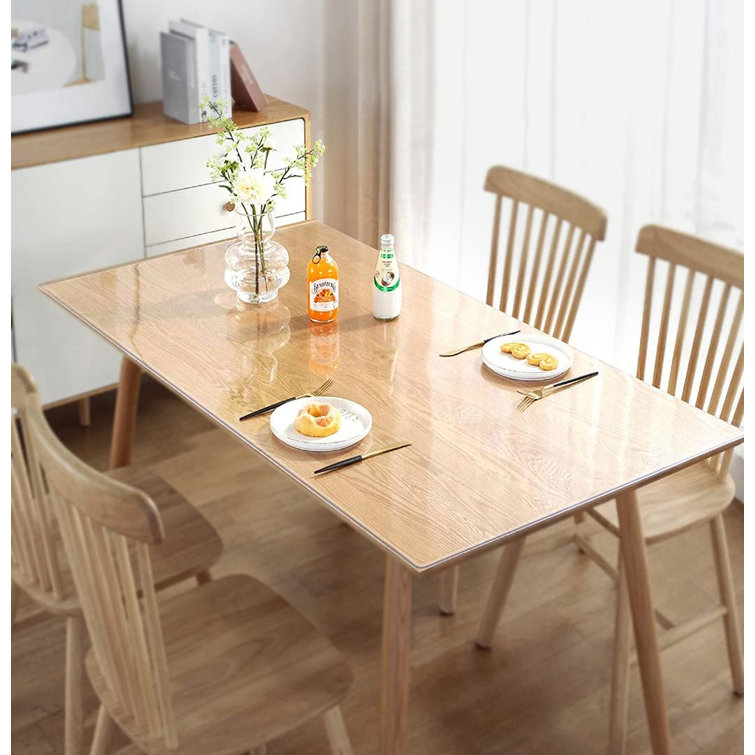 Soft Glass PVC Table Protector Cover Mat Tablecloth Desktop Rectangle Waterproof 
