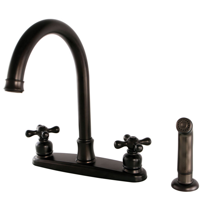Kingston Brass Victorian Double Handle Kitchen Faucet With Side
